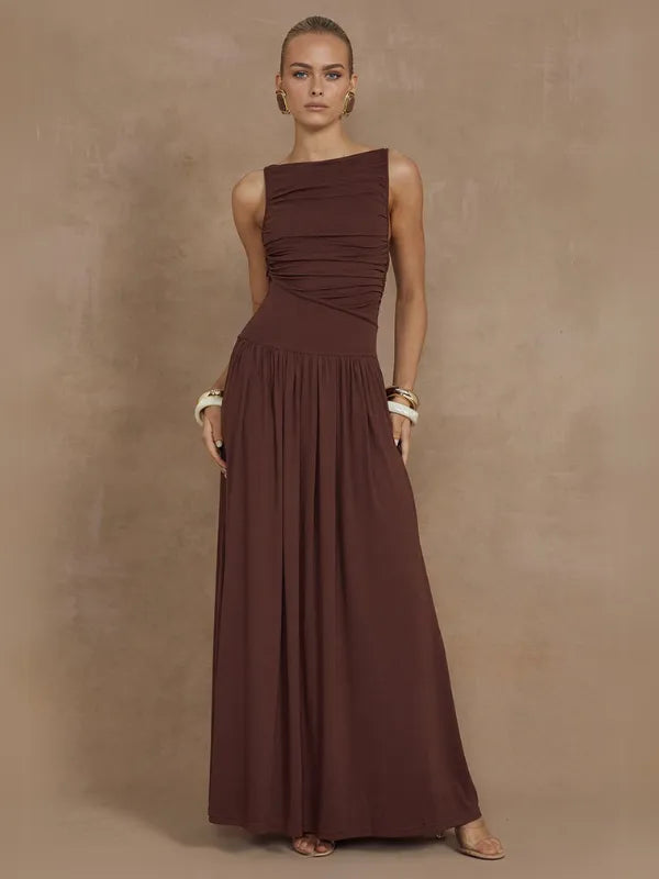 Vestido Longo com Frisado Sofisticado MaryMaria