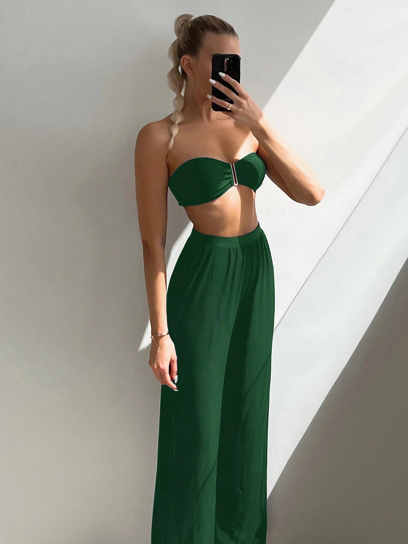 Conjunto Biquíni Calça e Tomara que Caia