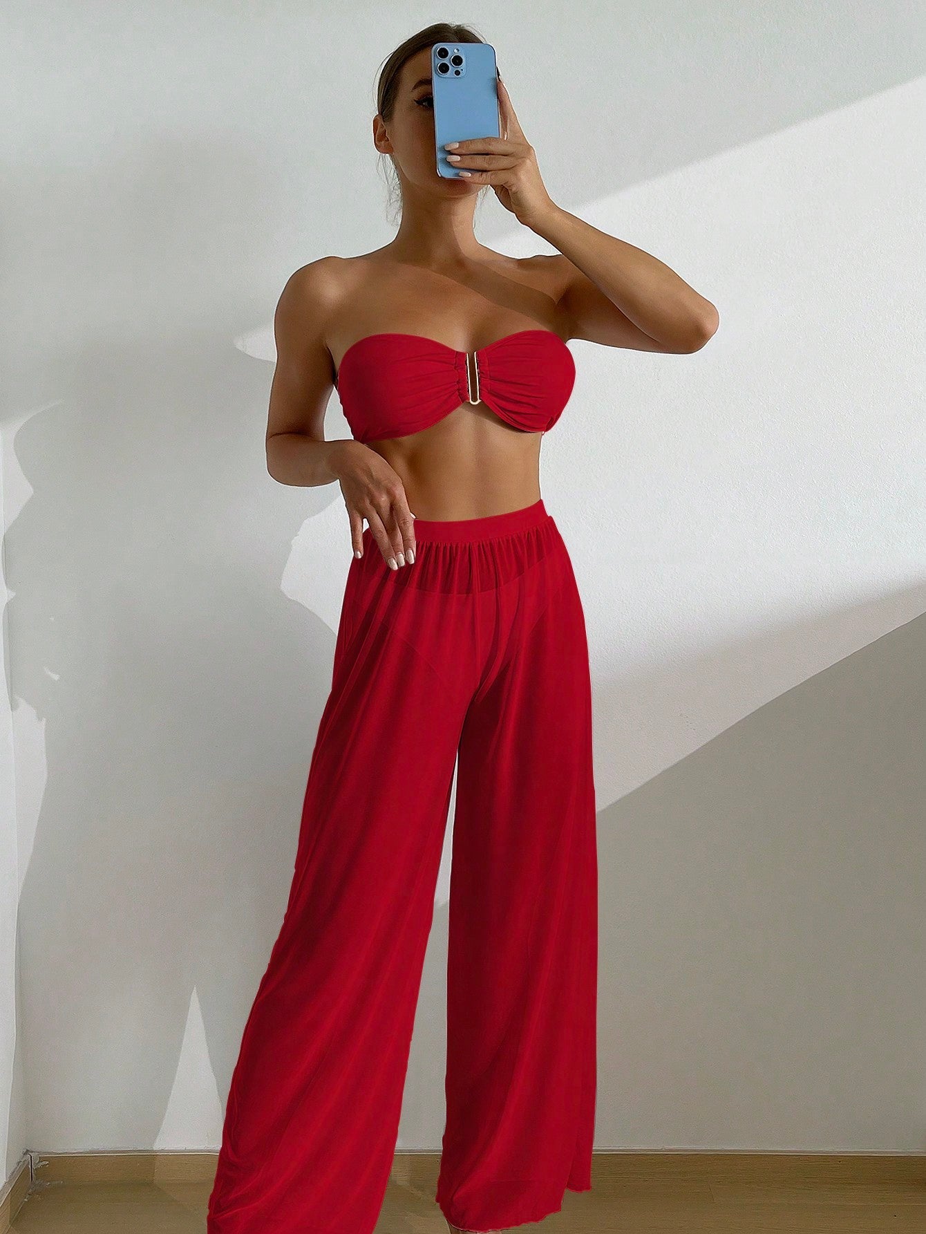 Conjunto Biquíni Calça e Tomara que Caia