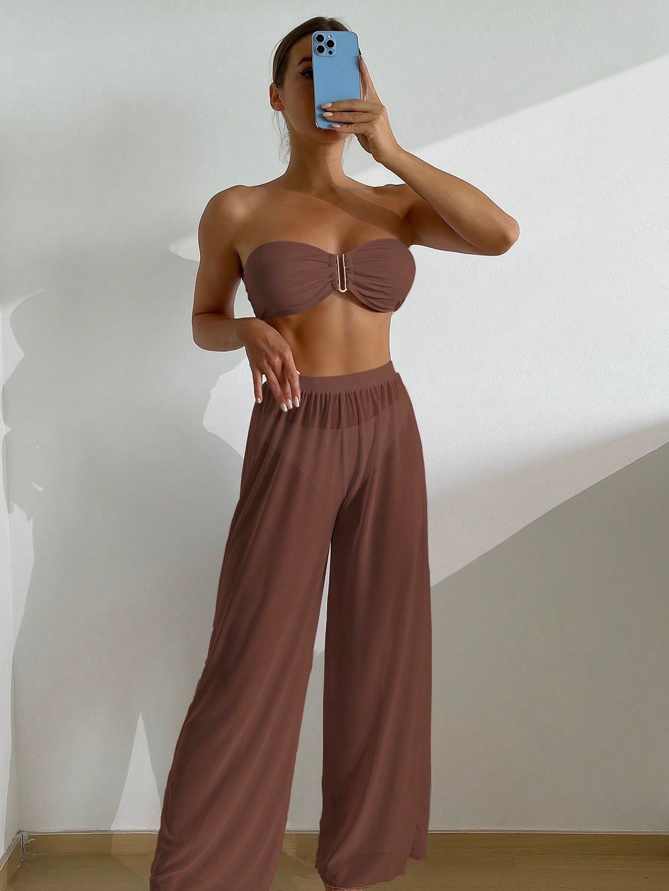 Conjunto Biquíni Calça e Tomara que Caia