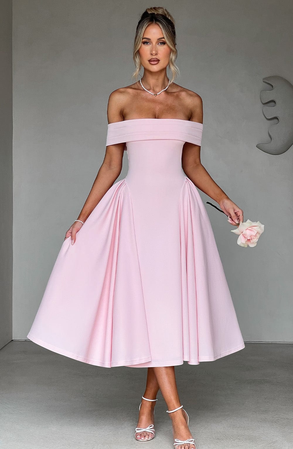Vestido Feminino Midi Miranda Rosa