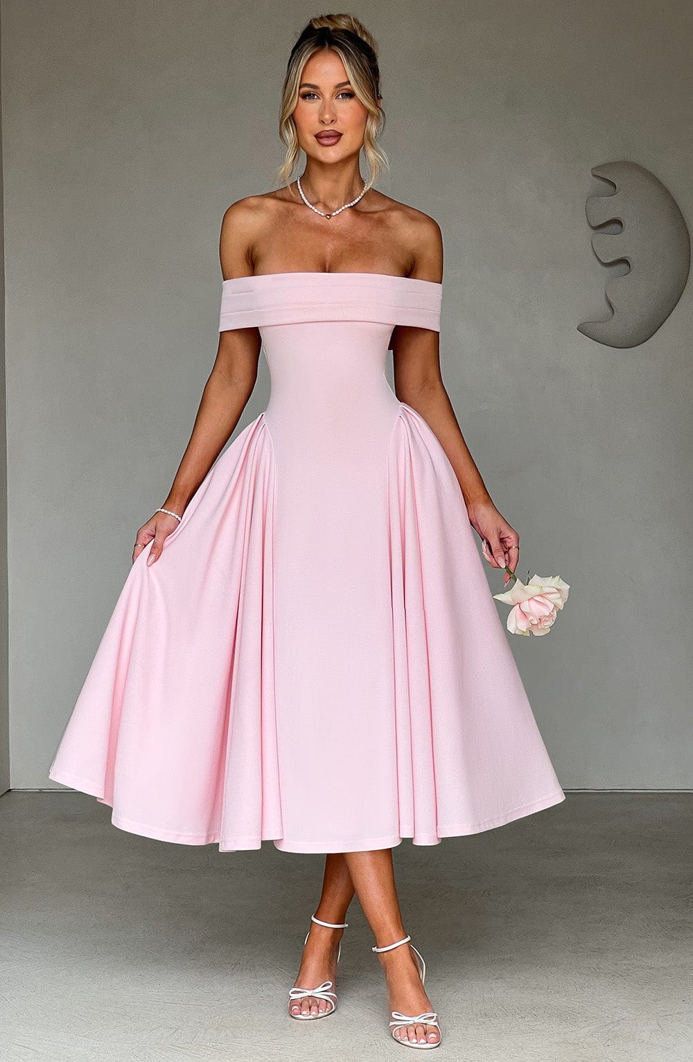 Vestido Feminino Midi Miranda Rosa