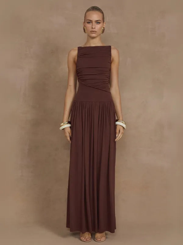 Vestido Longo com Frisado Sofisticado MaryMaria