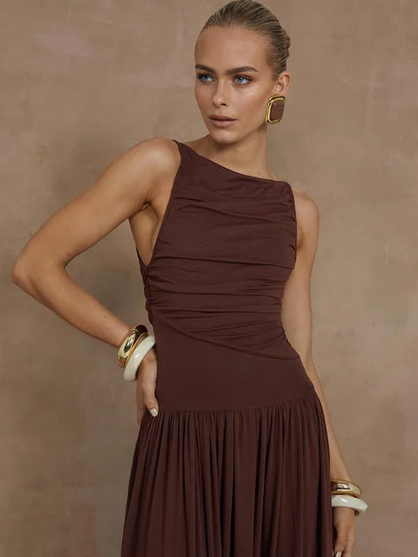 Vestido Longo com Frisado Sofisticado MaryMaria