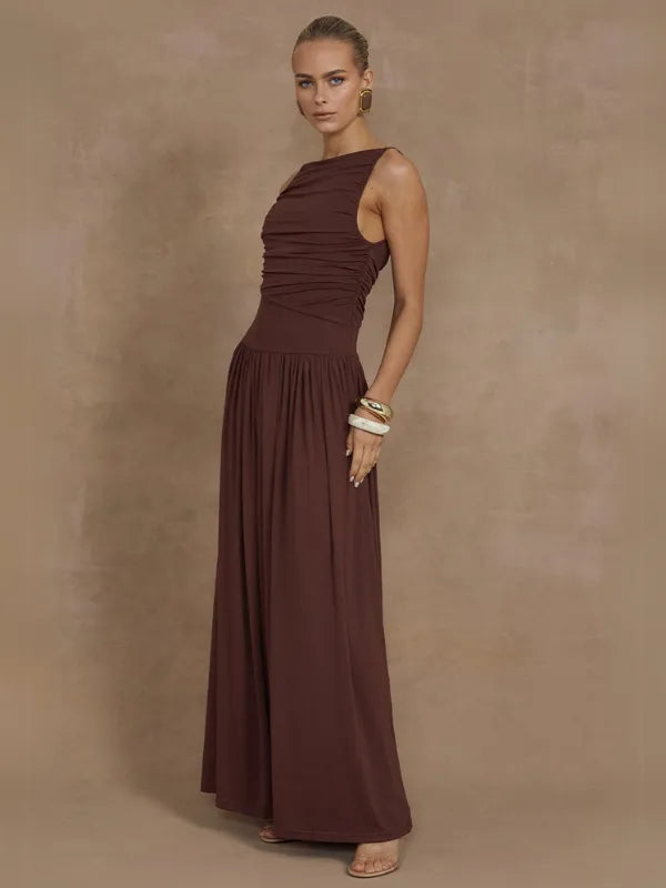 Vestido Longo com Frisado Sofisticado MaryMaria
