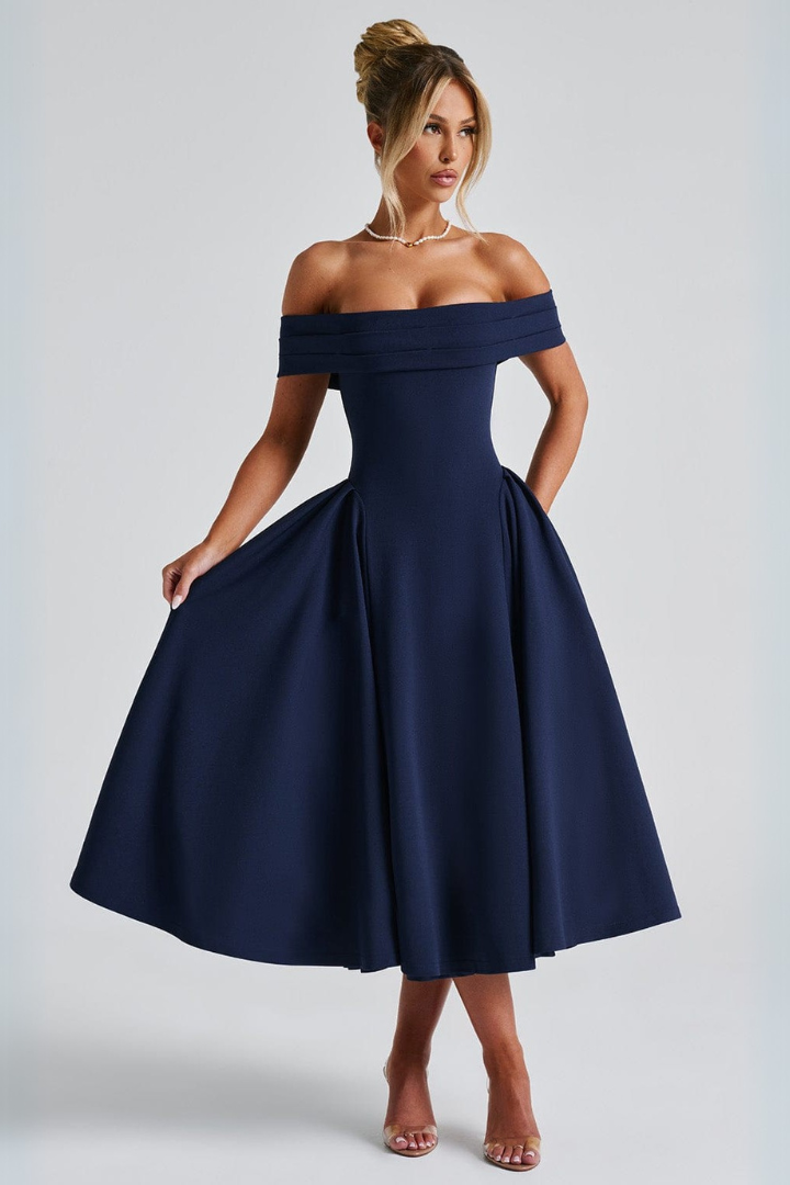 Vestido Feminino Midi Miranda Azul