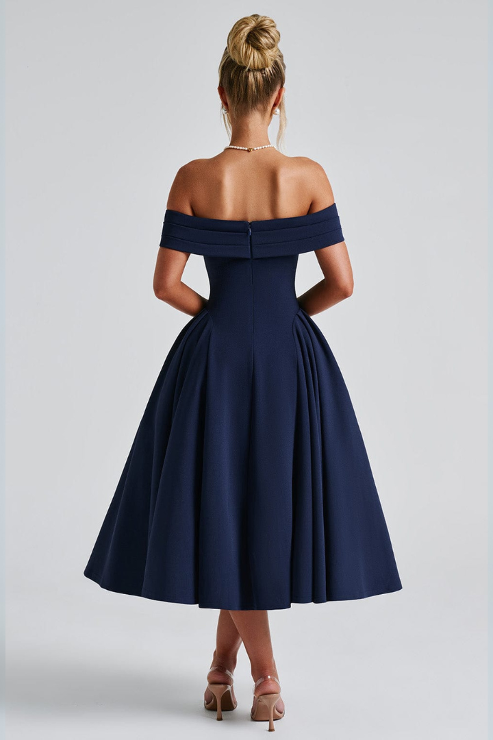 Vestido Feminino Midi Miranda Azul