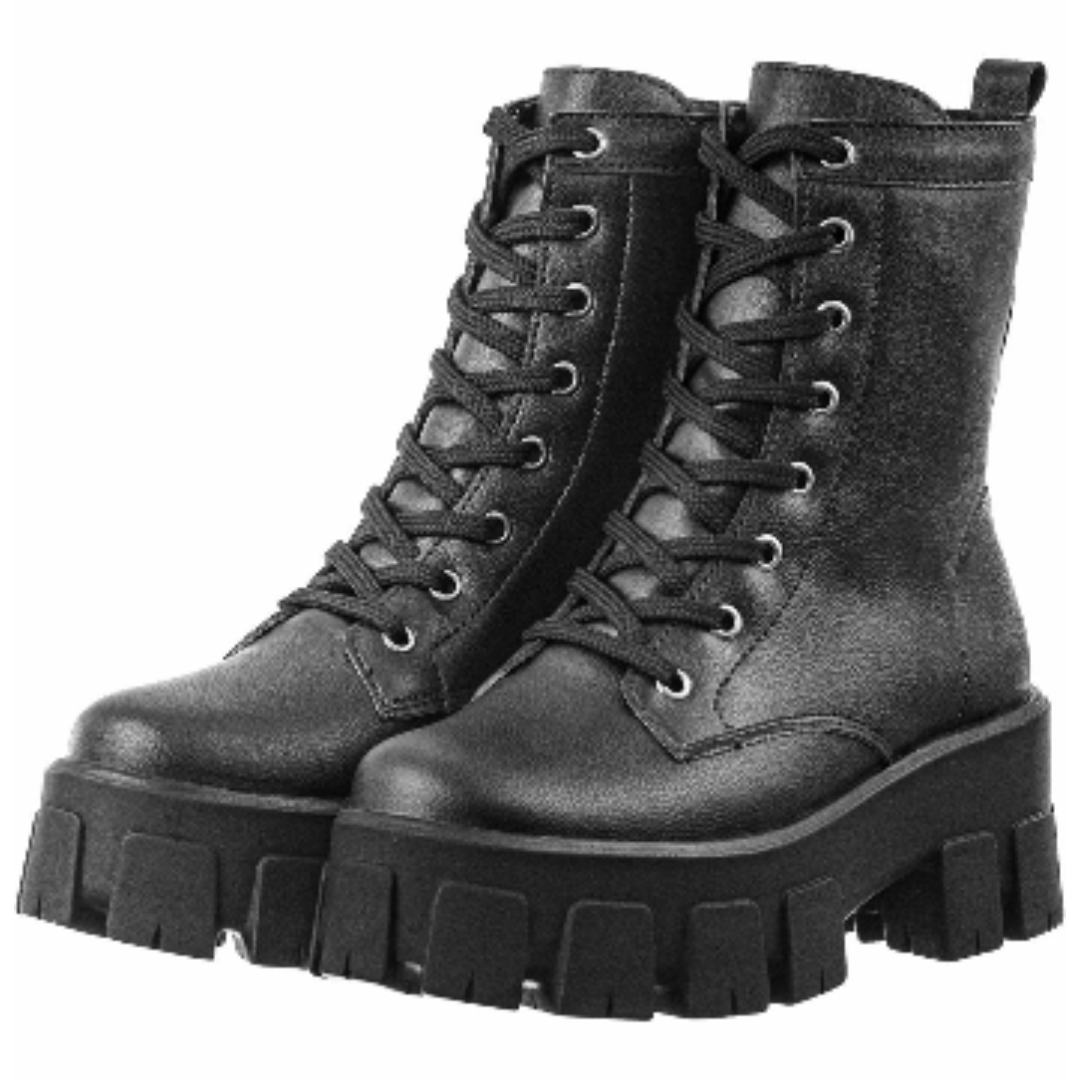 Bota Feminina Plataforma Tratorada