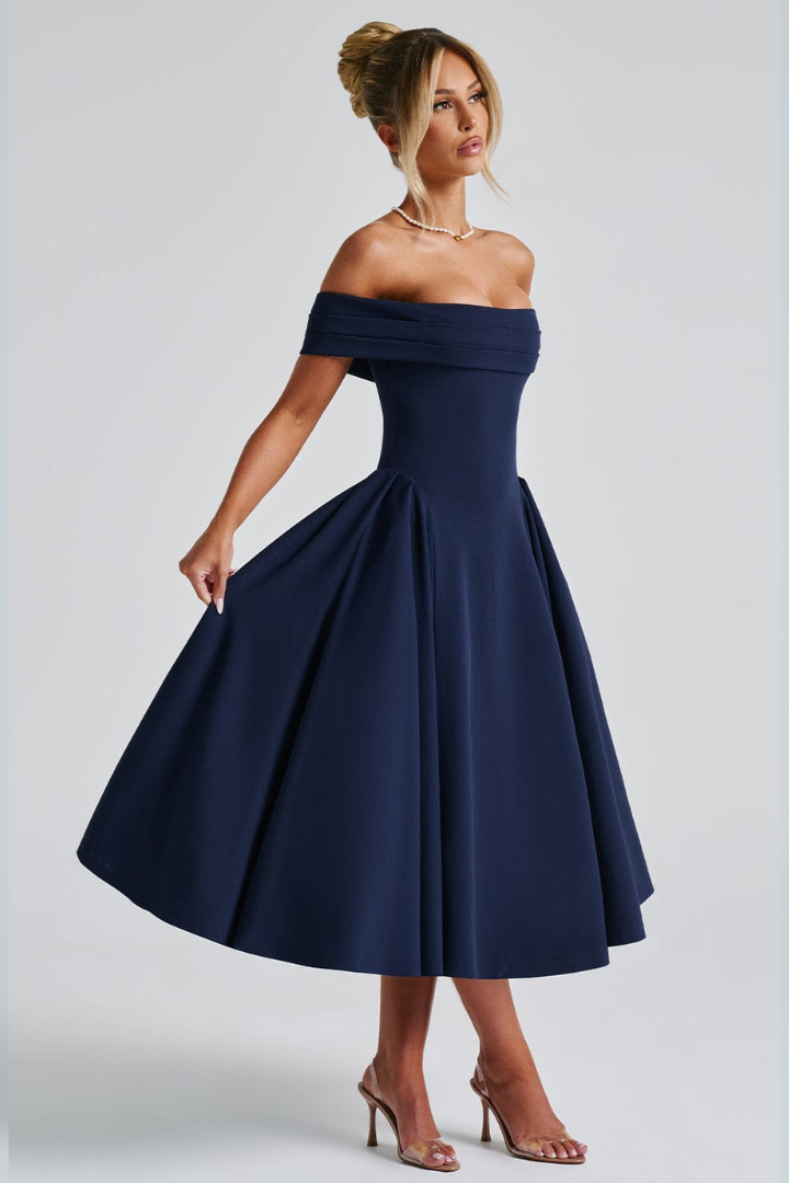 Vestido Feminino Midi Miranda Azul