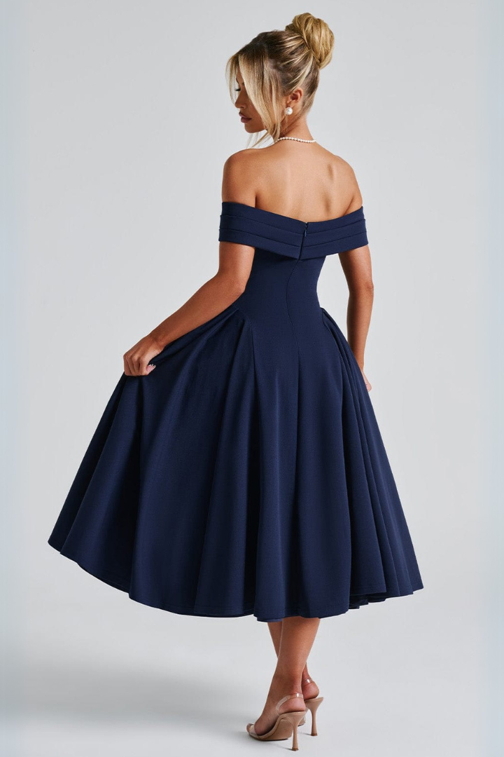 Vestido Feminino Midi Miranda Azul