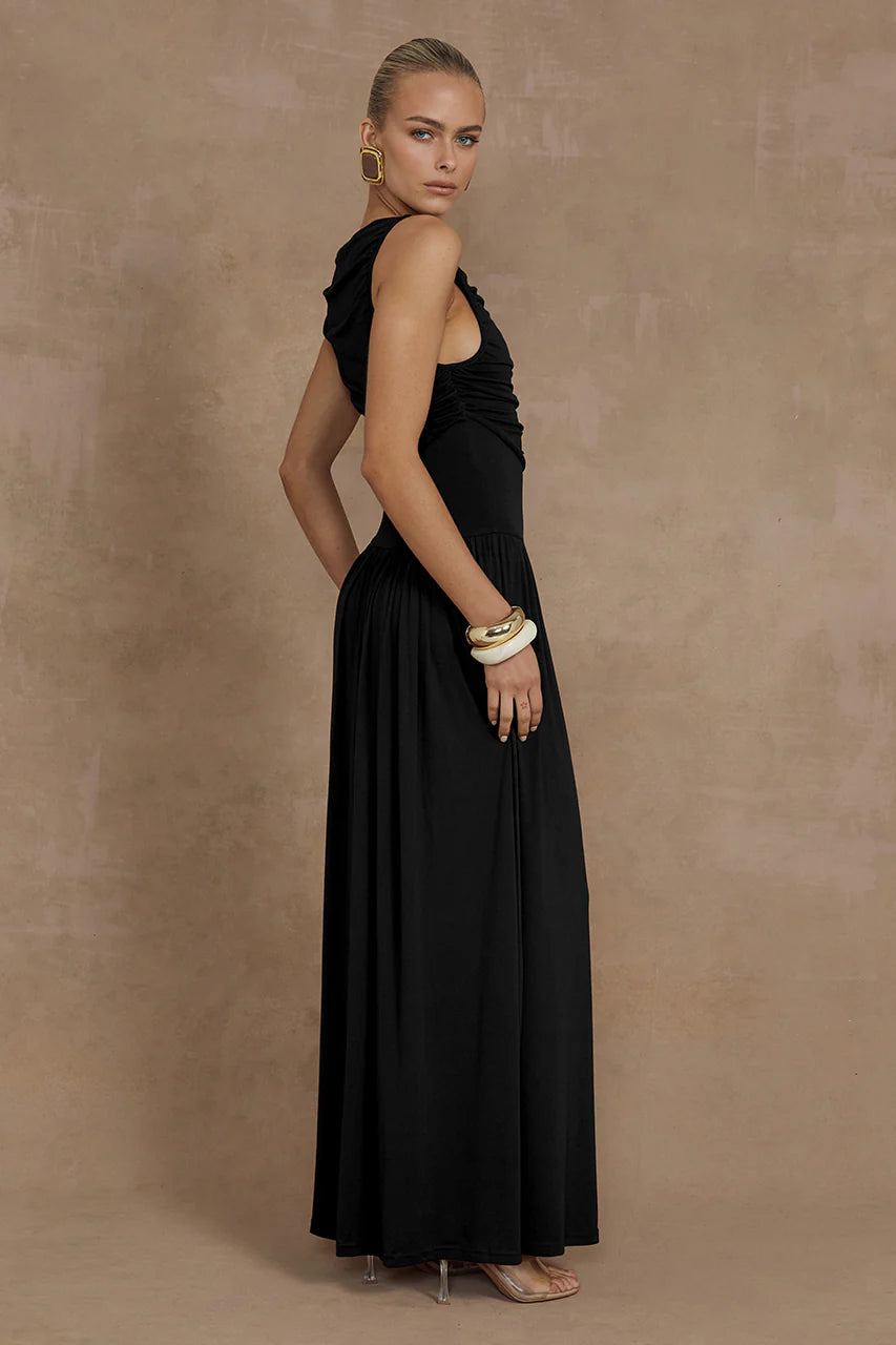 Vestido Longo com Frisado Sofisticado MaryMaria