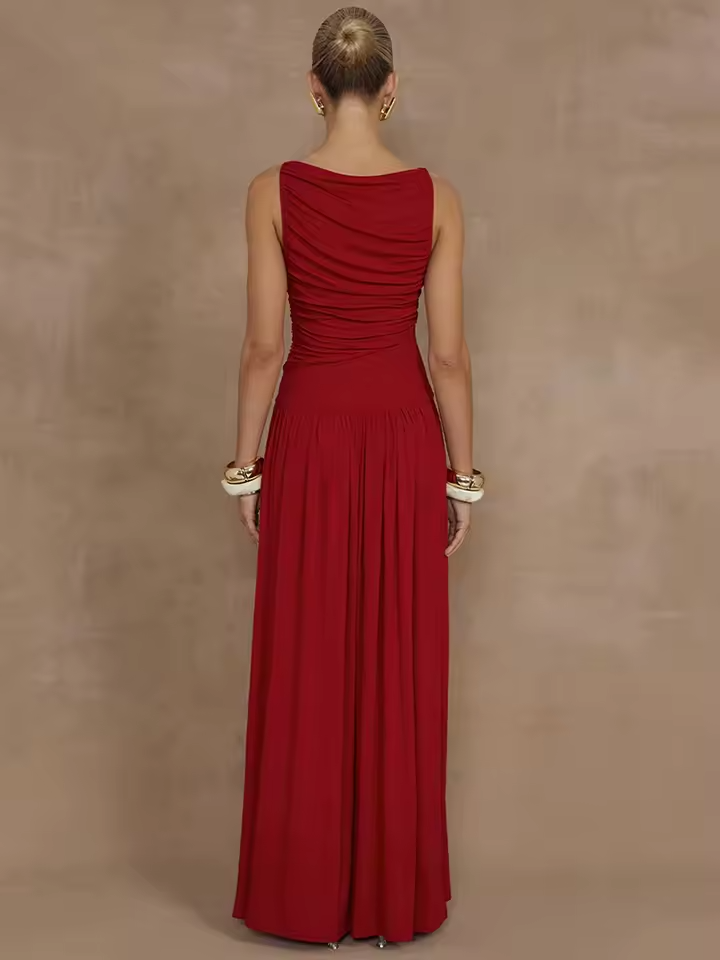 Vestido Longo com Frisado Sofisticado MaryMaria