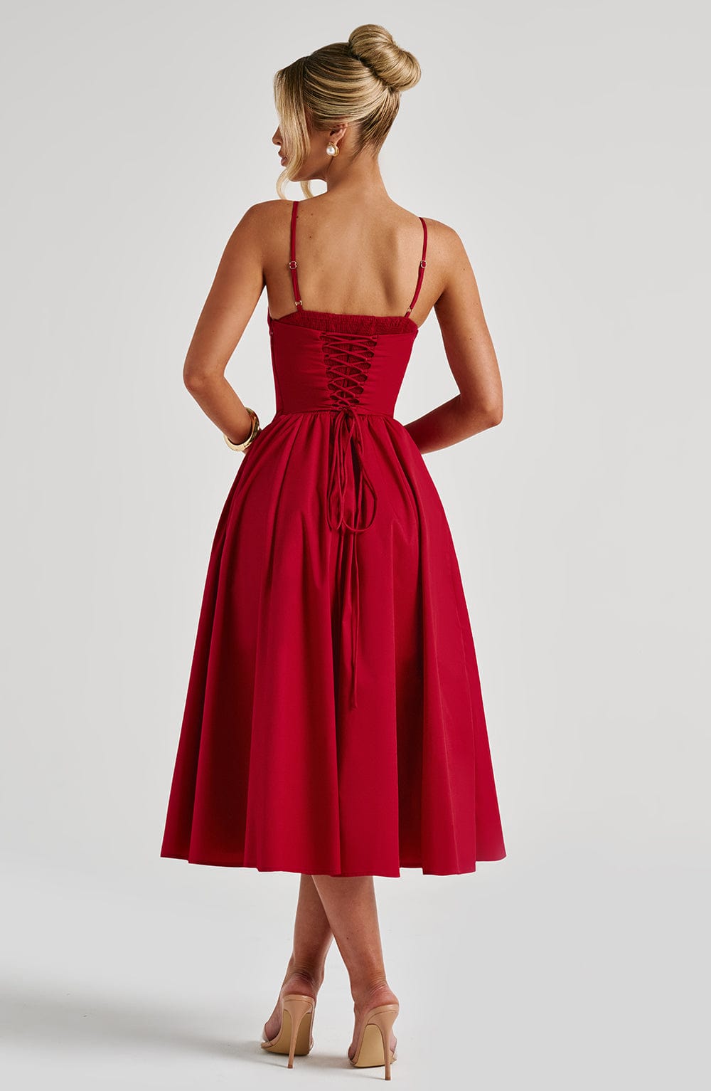 Vestido Feminino Midi Mariella Vermelho