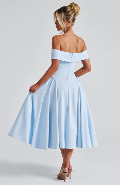 Vestido Feminino Miranda Midi Azul Bebê