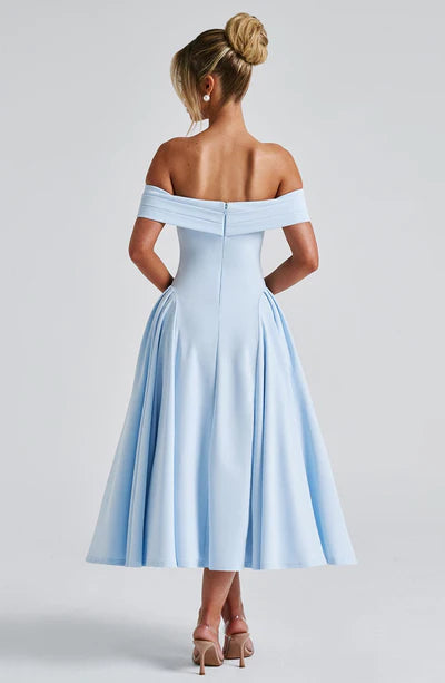 Vestido Feminino Miranda Midi Azul Bebê